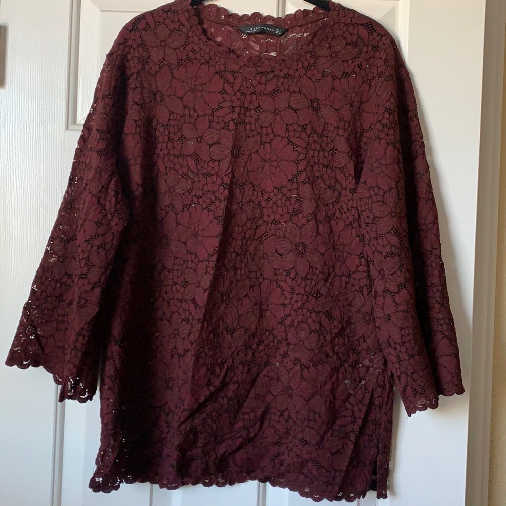 Zara Lace Maroon Blouse